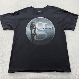 Garth Brooks World Tour 2014-15 Mens Black Graphic T-Shirt Hanes Beefy-T Large